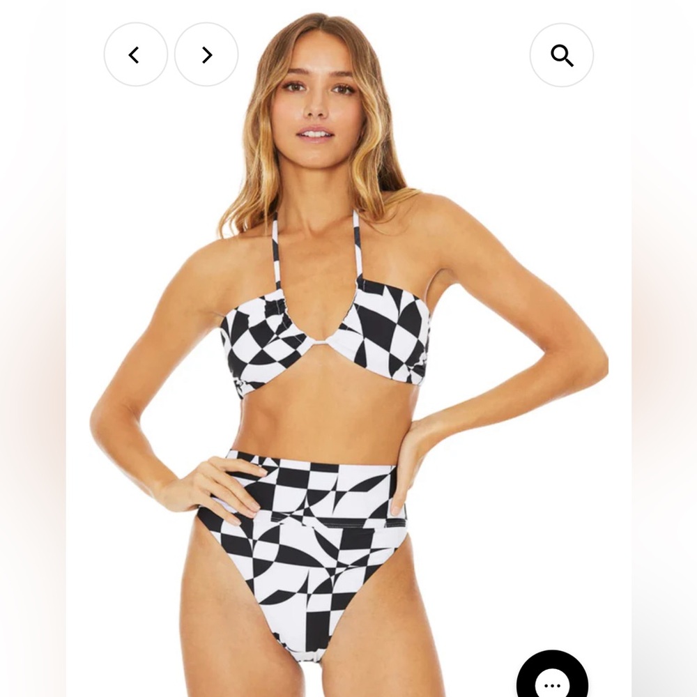 BNWT Beach Riot 70s Geo Black and White Abby Top (L) and Highway Bottom (M)